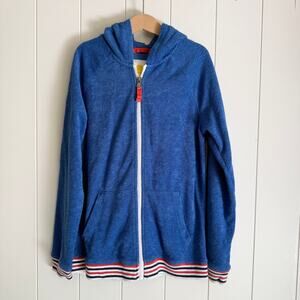 Mini Boden Terry cloth Zip Hooded Jacket Sz 9/10 years